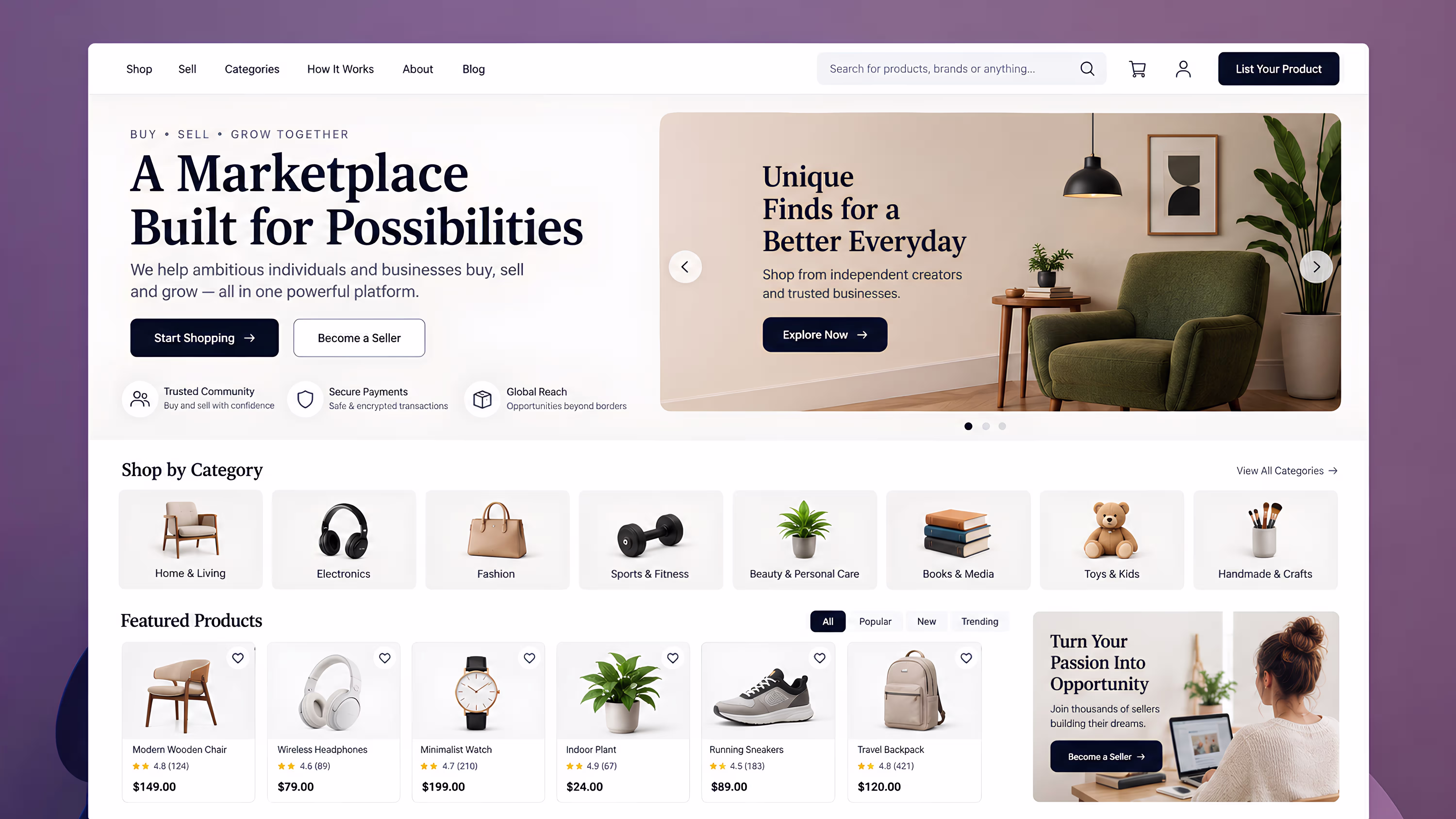 Multi-sided platforms that connect buyers, sellers, and service providers at scale