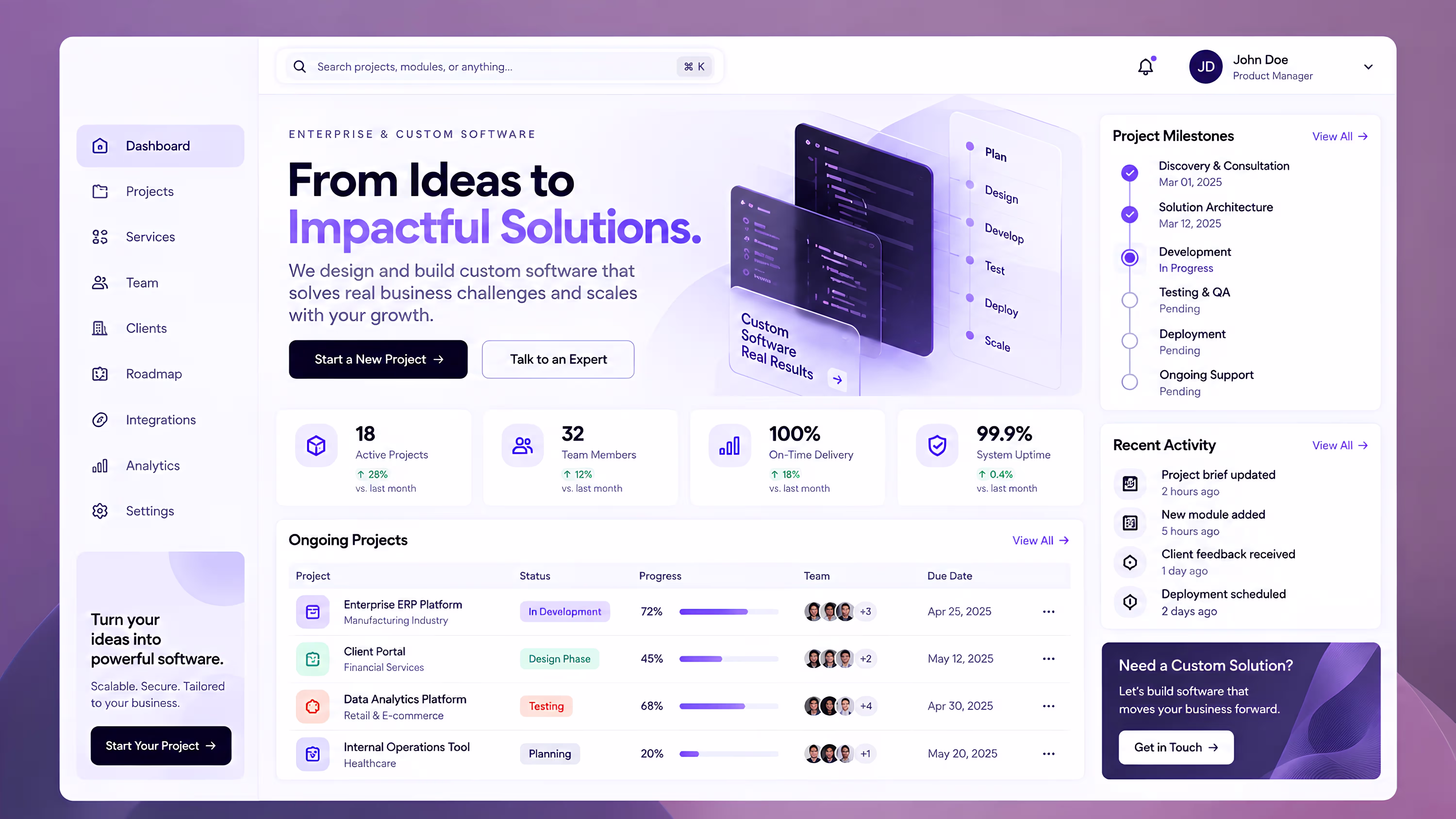 Custom software built for complex operations that off-the-shelf tools cannot handle